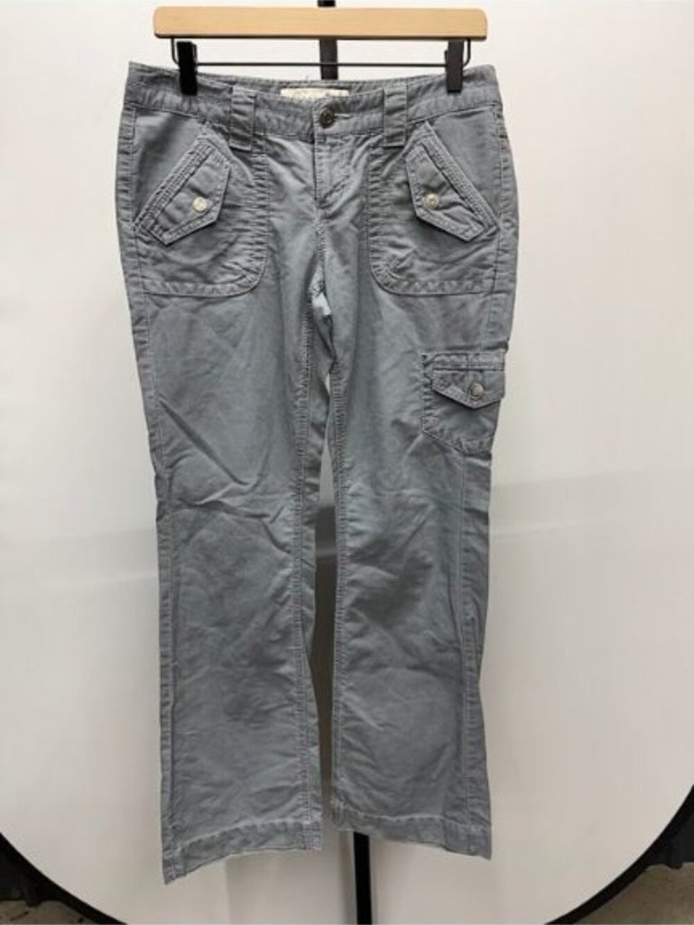 Aeropostale Vintage Y2K Grey Corduory Cargo Boot Cut Pants